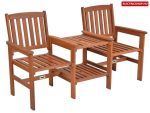  HECHT Teebench kerti bútor szett Két szék és egy asztal praktikus kombinációja 2 db fa szék és 1 db fa dohányzó asztal 
